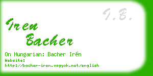 iren bacher business card